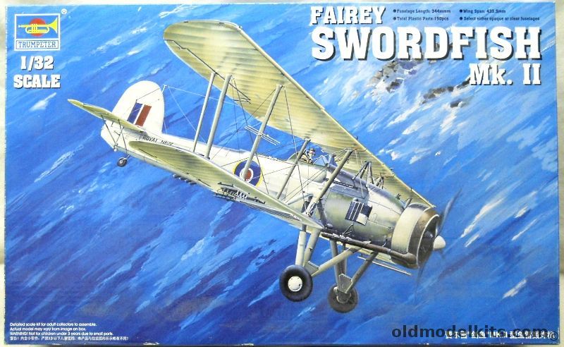 Trumpeter 1/32 Fairey Swordfish Mk.II With Two Eduard PE Sets And Mask, 03208 plastic model kit